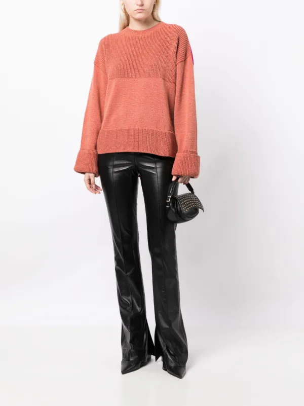 Off-White カラーブロック リブセーター | オレンジ | FARFETCH JP