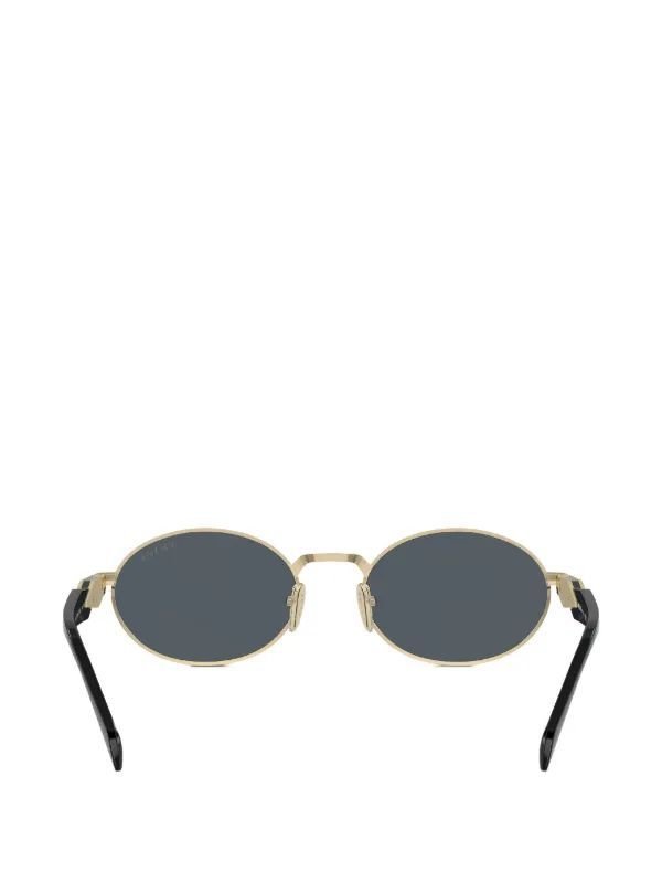 Prada Eyewear oval-frame Tinted Sunglasses | Gold | FARFETCH JO
