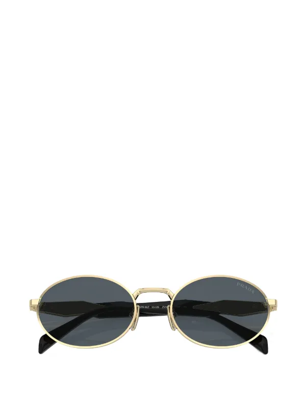 Prada Eyewear oval-frame Tinted Sunglasses | Gold | FARFETCH JO