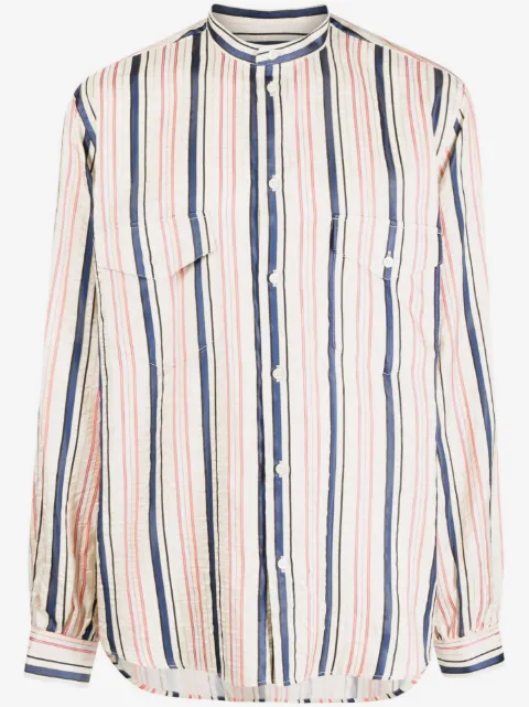 Bally Camisa de seda com estampa listrada 