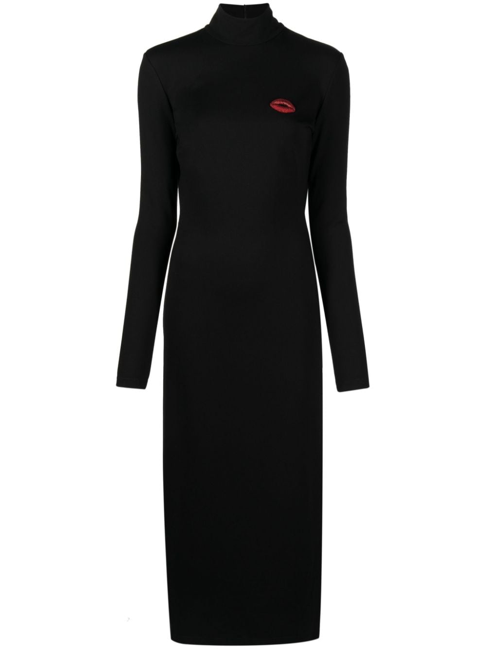 David Koma Open-back Jersey Midi Dress In Black