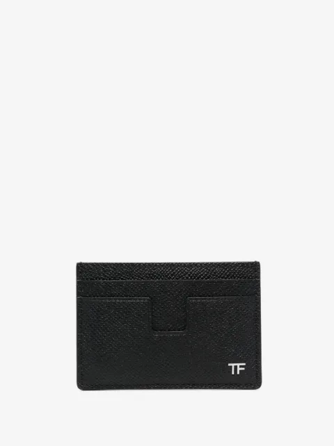 TOM FORD logo-plaque leather cardholder