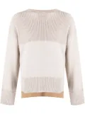 Off-White colour-block ribbed-knit jumper - Grey