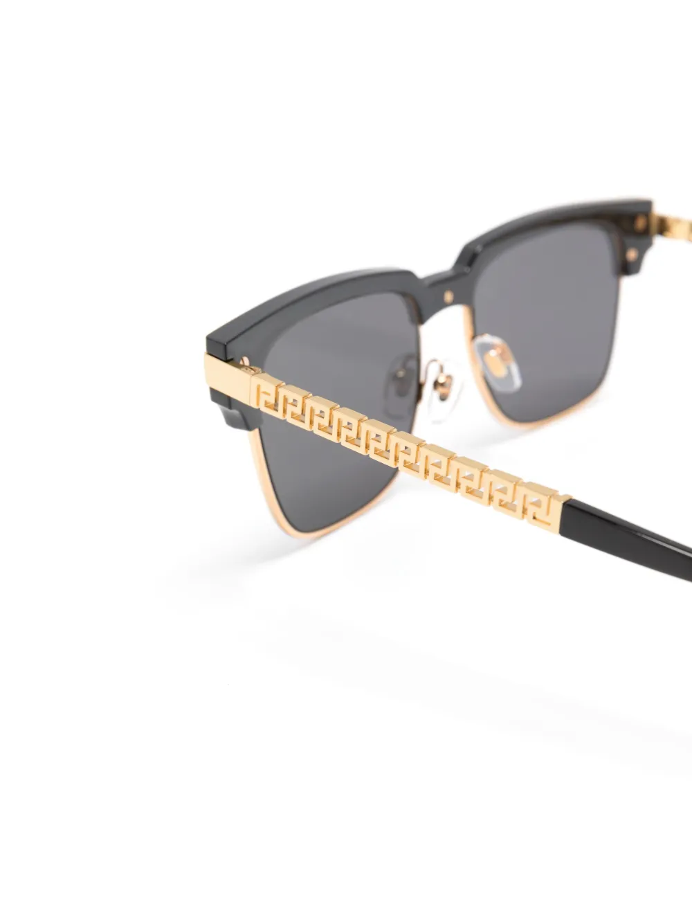 Versace Logo-somethin Square-frame Sunglasses In Black