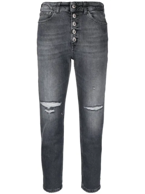 DONDUP high-waisted cropped ripped jeans
