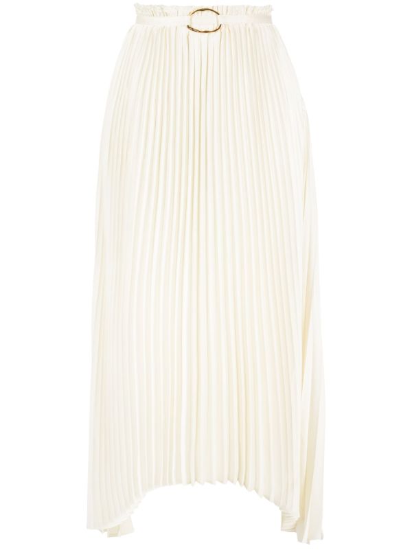 White pleated 2025 midi skirt uk