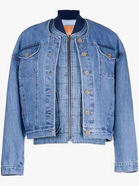Rejina Pyo Wells layered denim bomber jacket