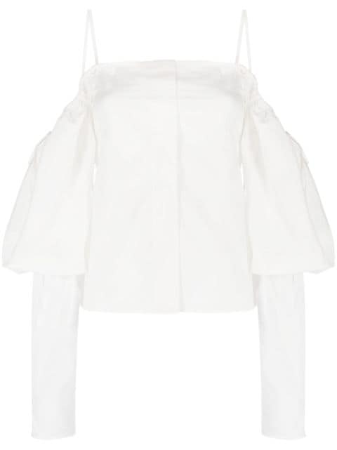 Rejina Pyo Bay off-shoulder cotton blouse