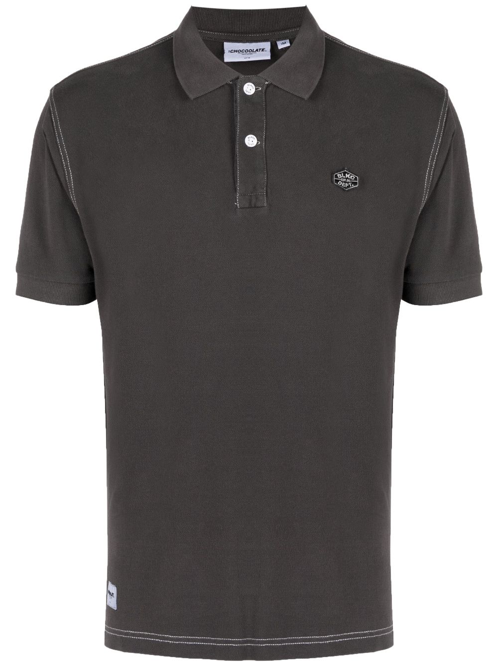 Shop Chocoolate Logo-patch Cotton Polo Shirt In Brown