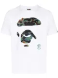 A BATHING APE® logo-print cotton T-shirt - White