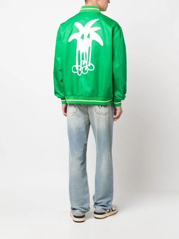 【関税&送料込】Palm Angels Olive Green Felt Coat Palm Angels Glitter Lurex Track Jacket | Green | FARFETCH PL