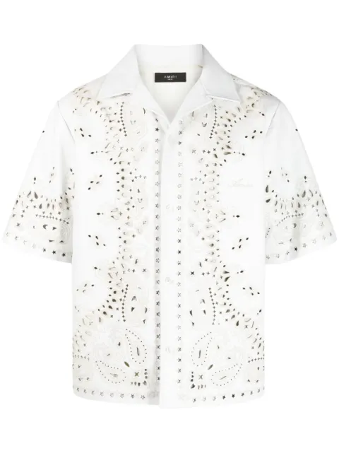 AMIRI perforated-design leather shirt