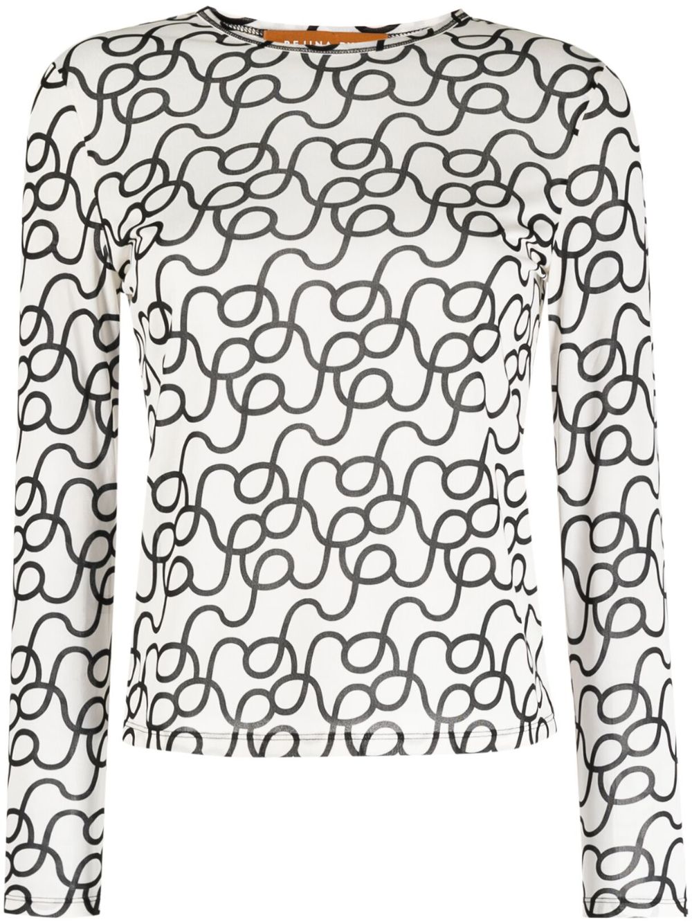 graphic-print long-sleeve top