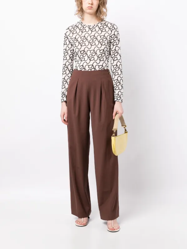Rejina Pyo ハイウエスト ストレートパンツ | ブラウン | FARFETCH JP 