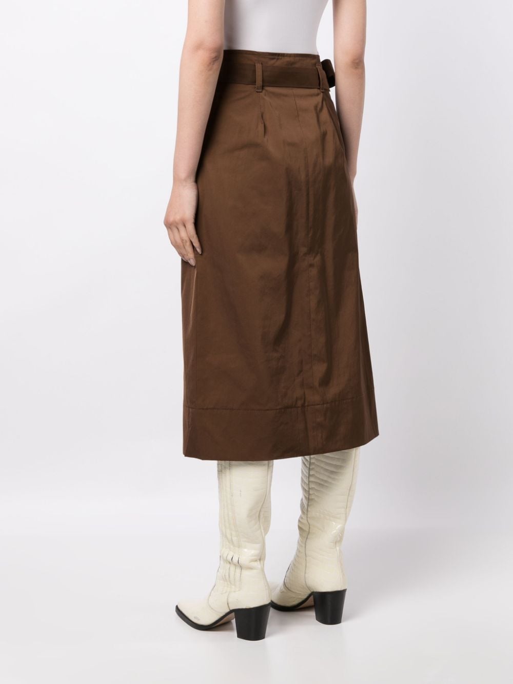 Shop Rejina Pyo Isra Wrap Midi Skirt In Braun