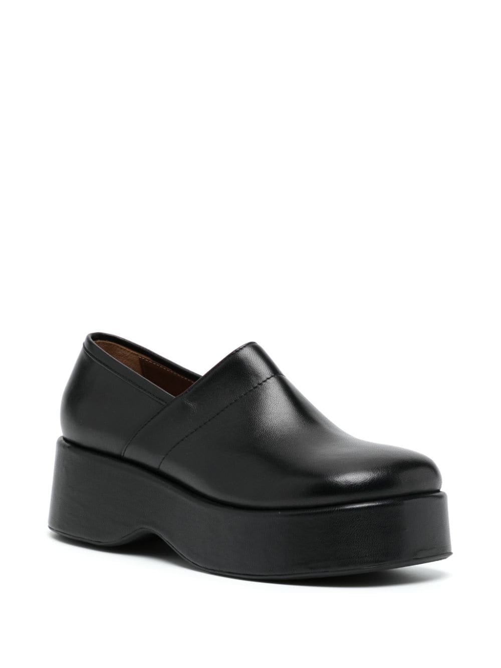 Rejina Pyo Lucie platform leather clogs - Zwart