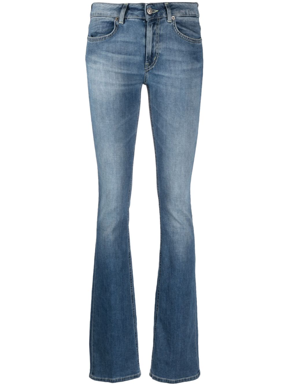 Image 1 of DONDUP mid-rise flared washed-denim jeans