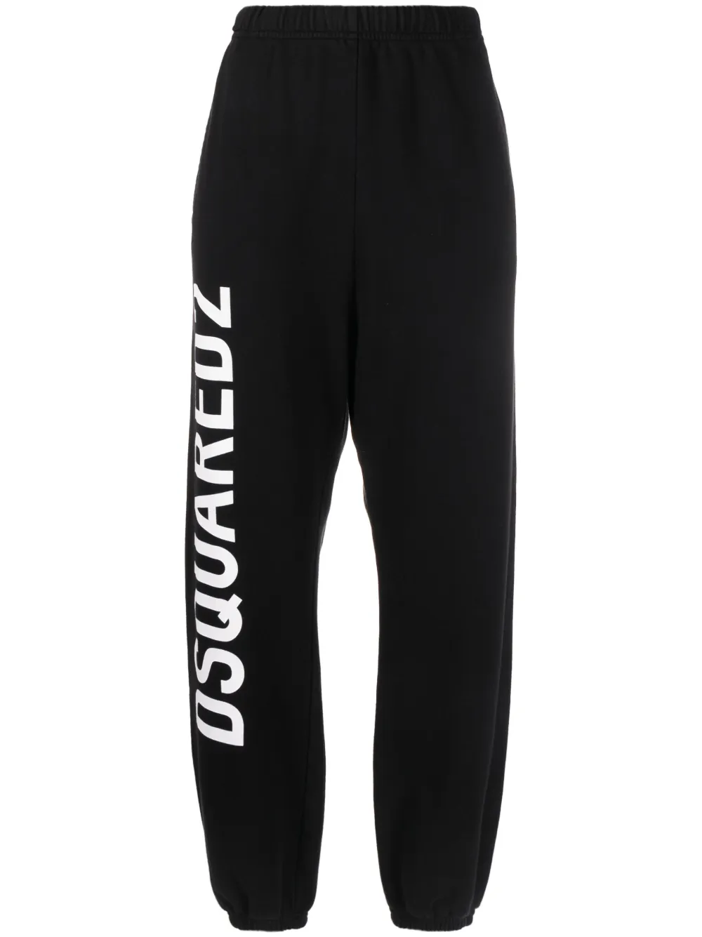 dsquared2 pantalon de jogging en coton à logo imprimé - noir