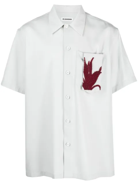 Jil Sander appliqué-detail cotton shirt
