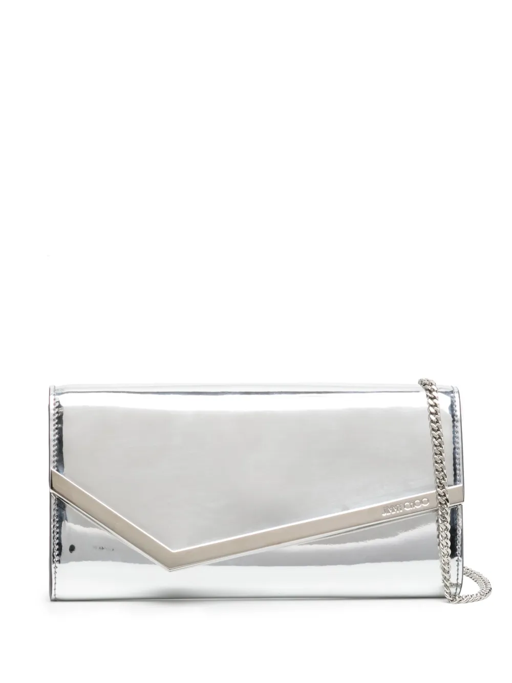 Jimmy Choo Emmie mirroreffect Clutch Farfetch