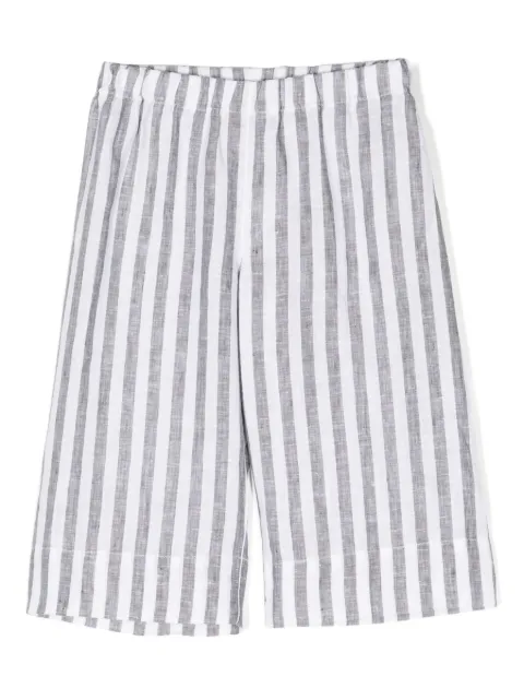 Il Gufo elasticated-waistband striped linen shorts