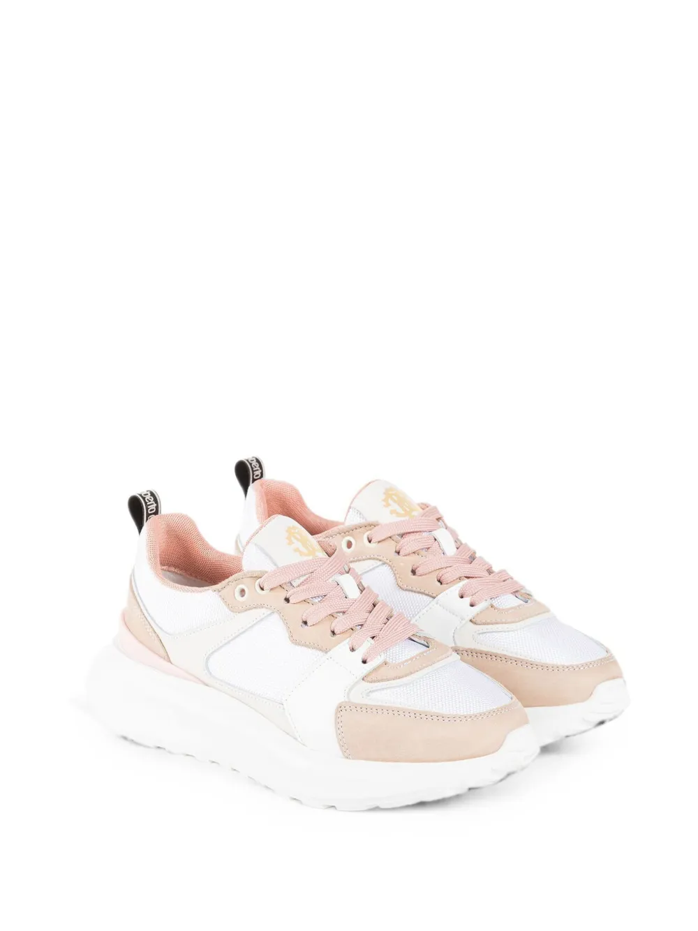 Roberto Cavalli logo-print panelled sneakers Wit