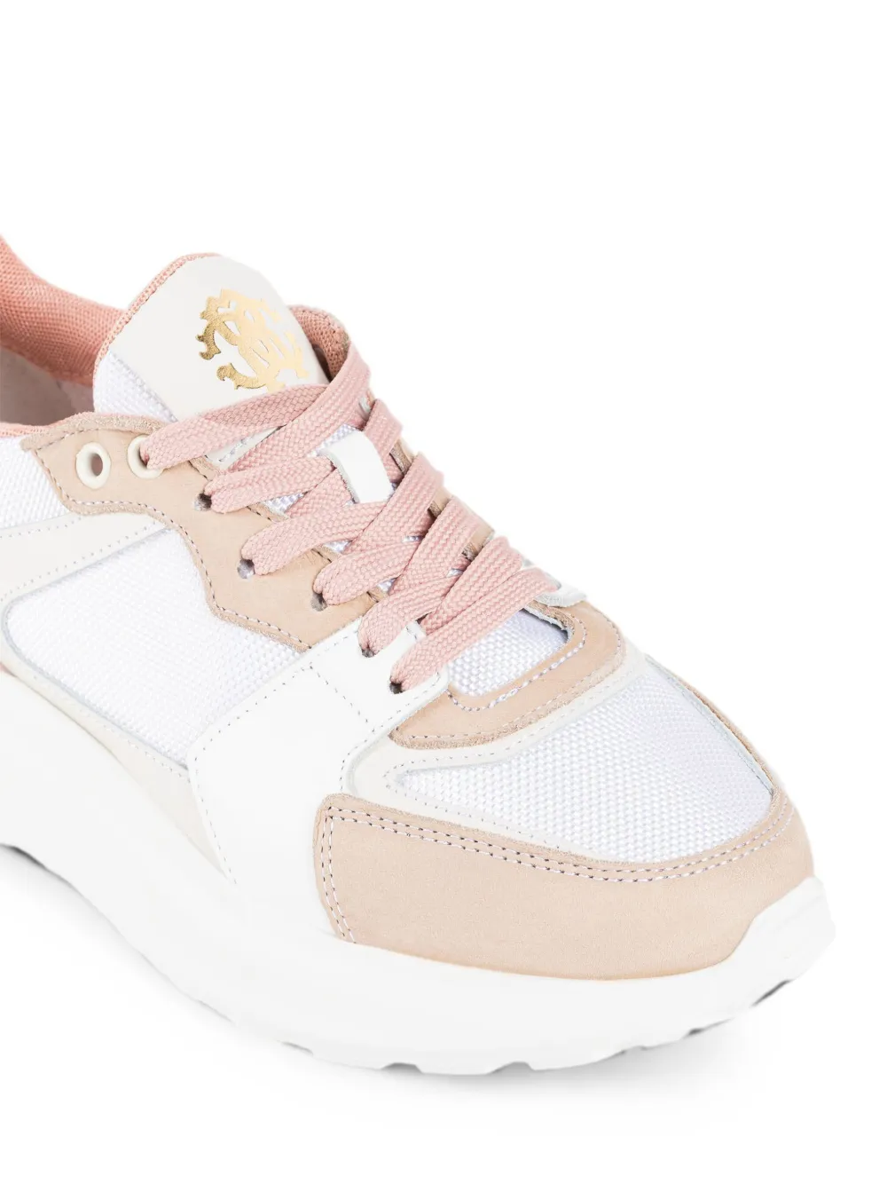 Roberto Cavalli logo-print panelled sneakers Wit