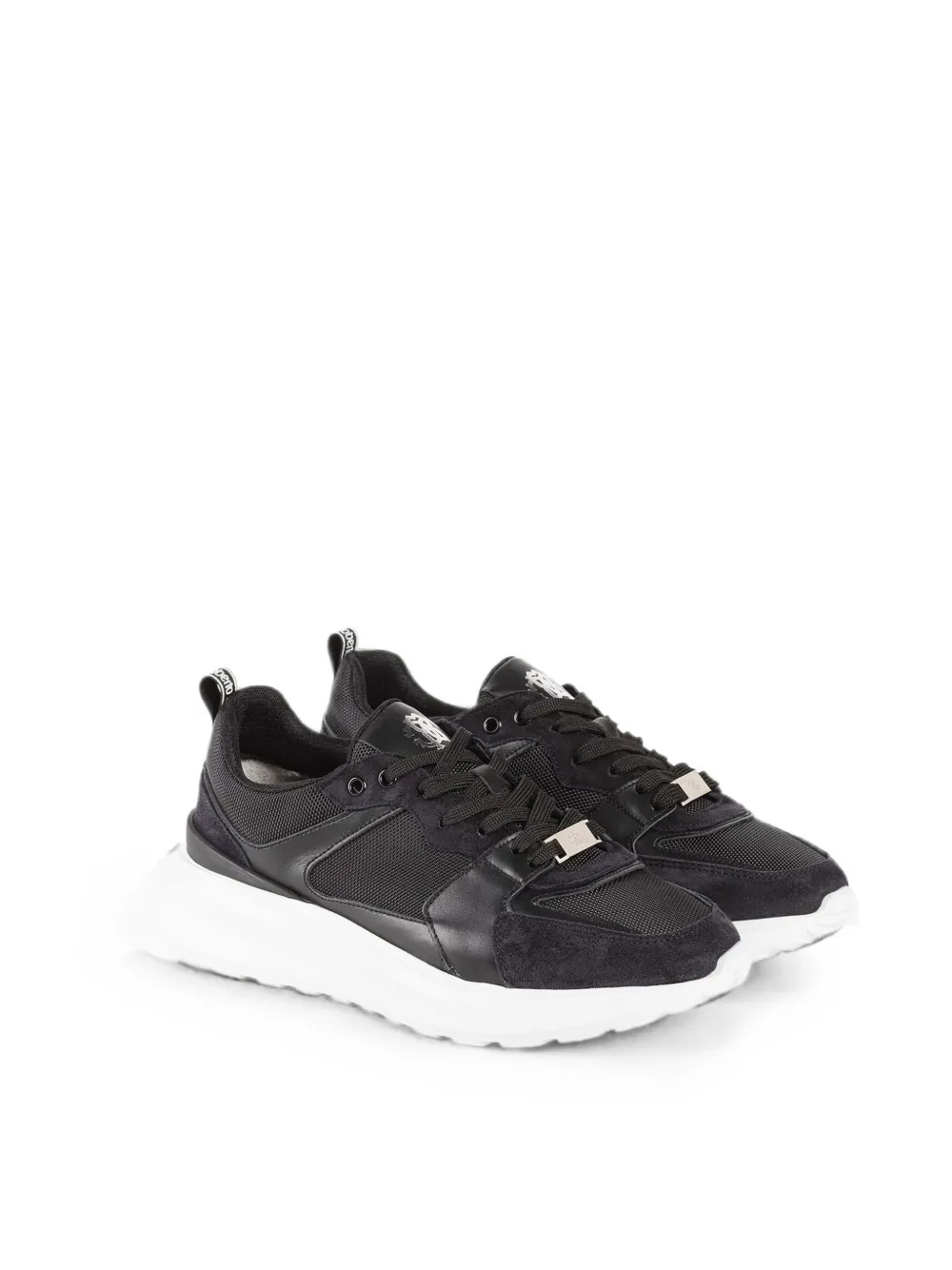 Roberto Cavalli panelled logo-plaque sneakers Zwart
