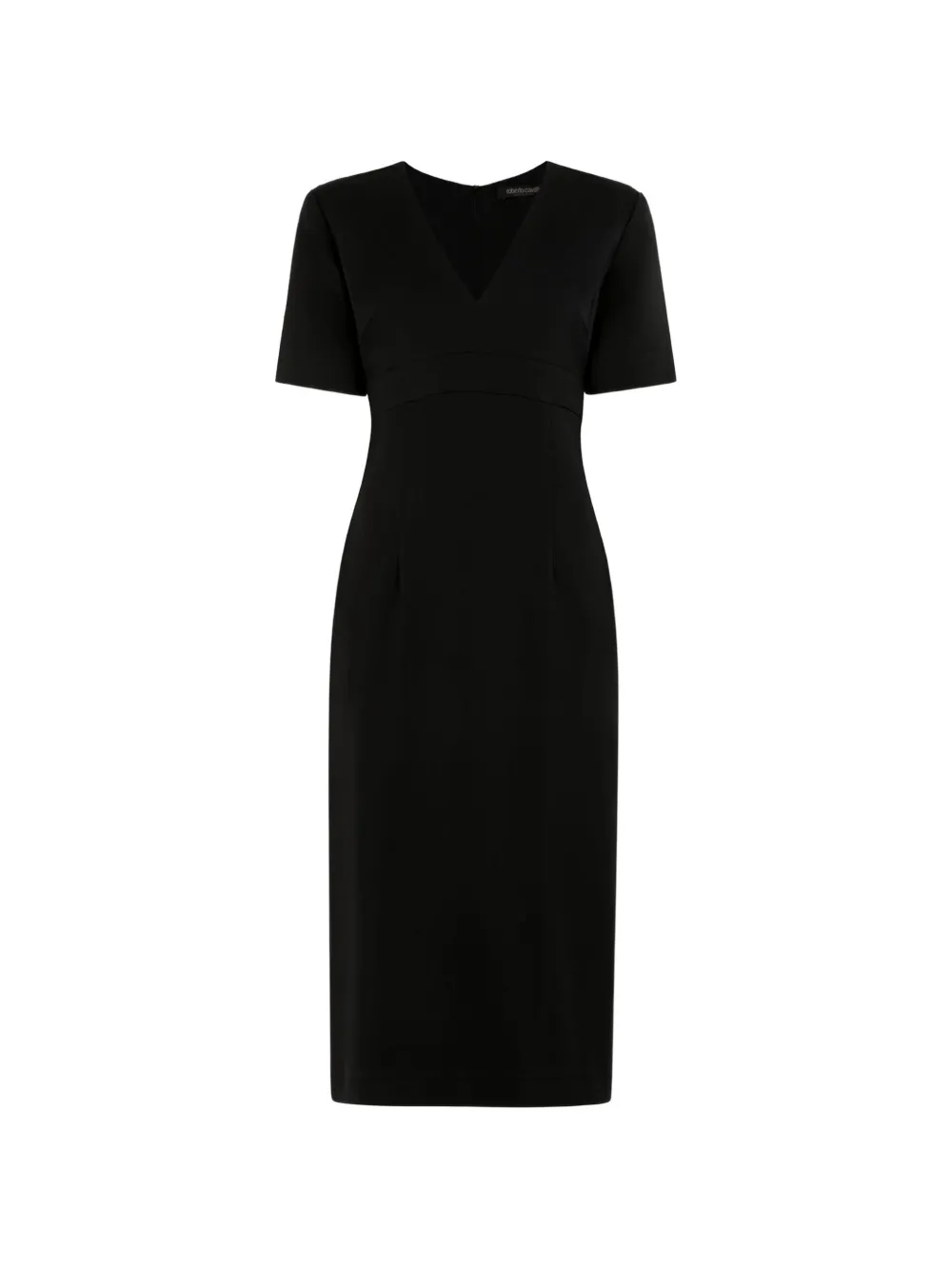 Roberto Cavalli V-neck short-sleeve midi dress - Nero