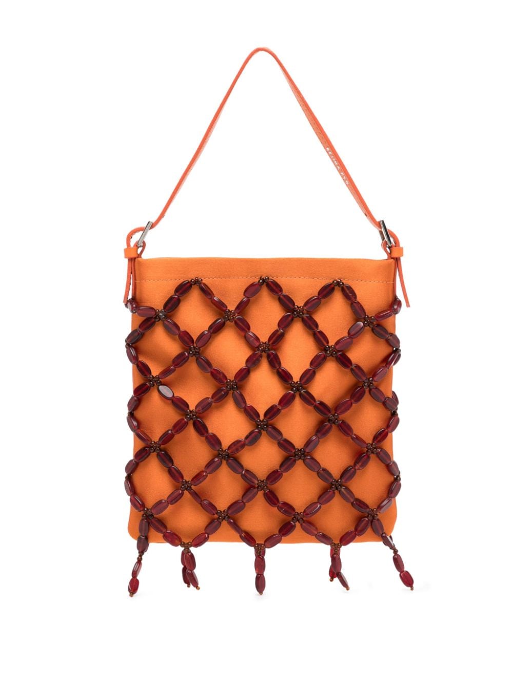 Rejina Pyo Frida Beaded Silk-satin Bag In Orange