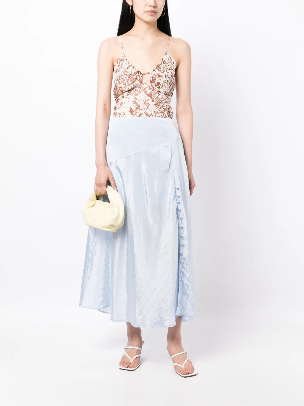 Rejina Pyo Ria satin midi skirt | A-Line Skirts | Image 2