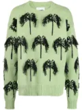 Jil Sander Intarsia fringed cotton-blend jumper - Green