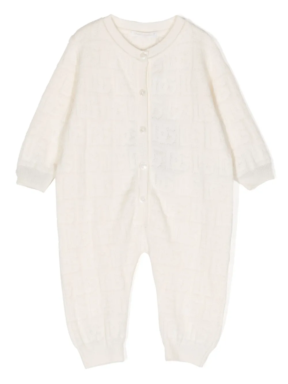 Shop Dolce & Gabbana Patterned-jacquard Crew-neck Pyjamas In White