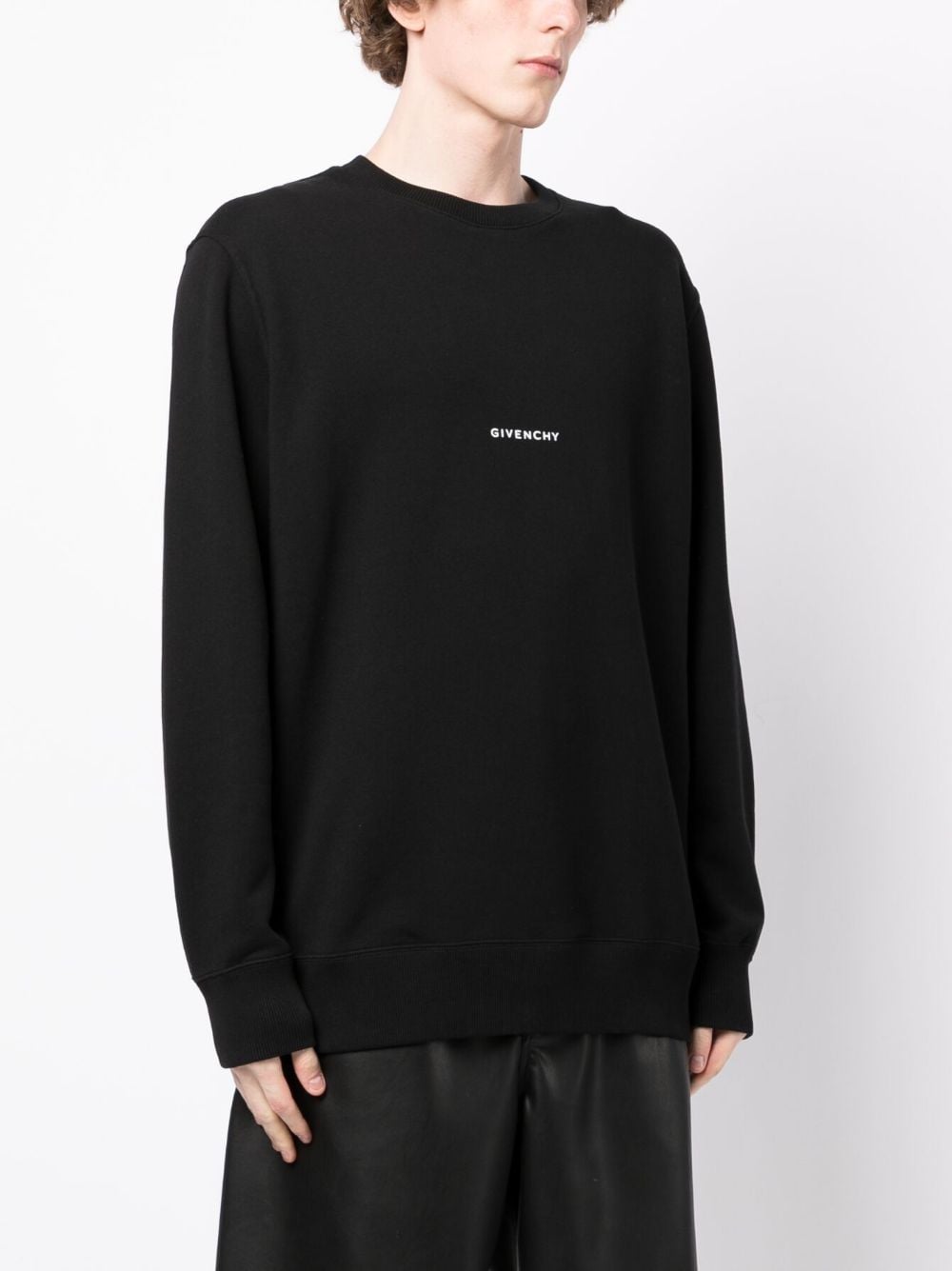 Shop Givenchy Logo-print Cotton Sweatshirt In Black