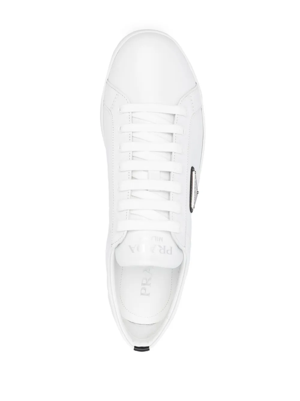 Prada Brushed leather low-top sneakers White