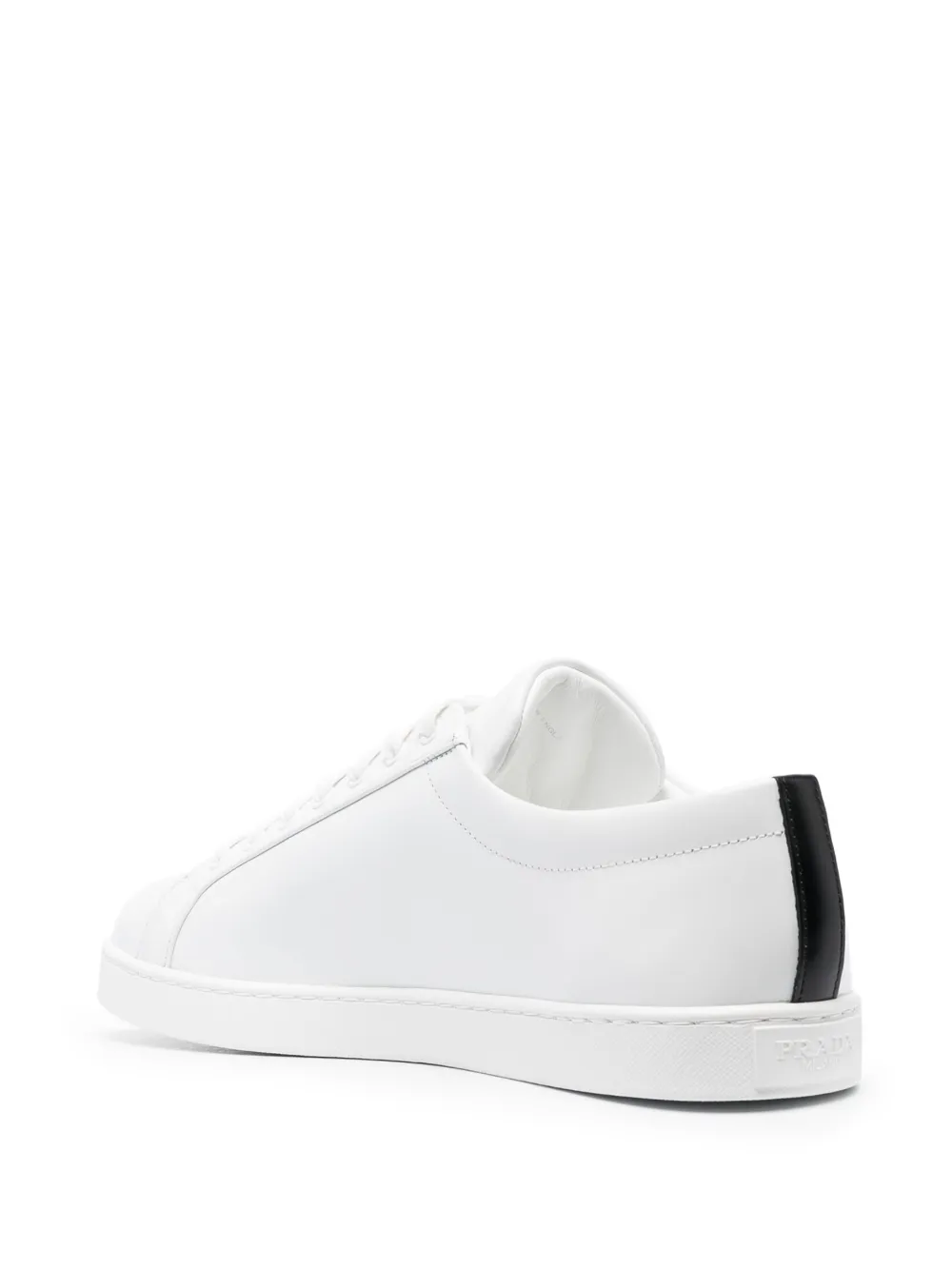 Prada Brushed leather low-top sneakers White