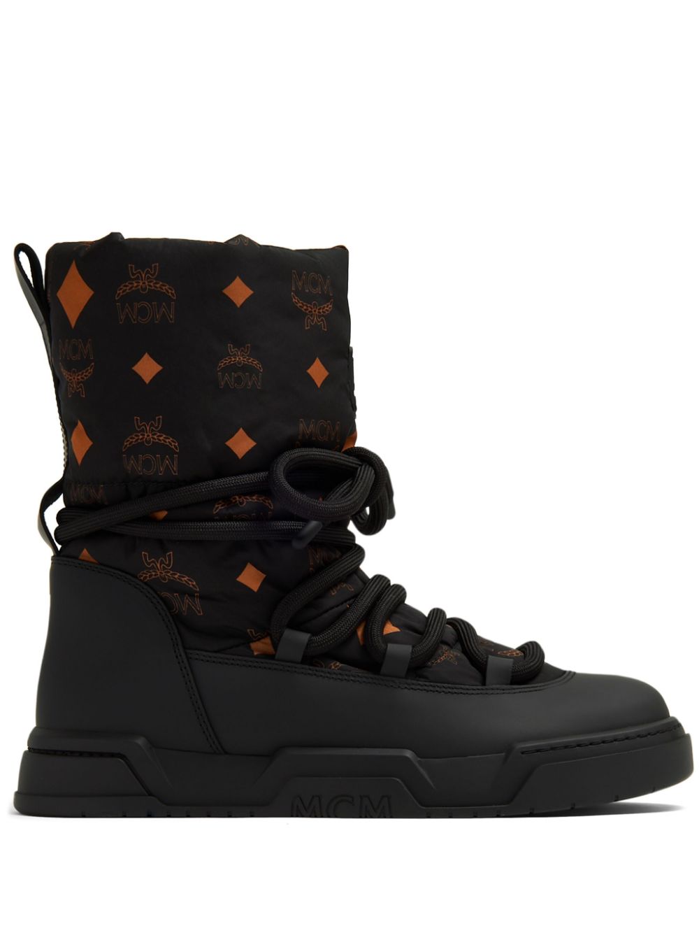 Shop Mcm Skyward Lace-up Boots In Black