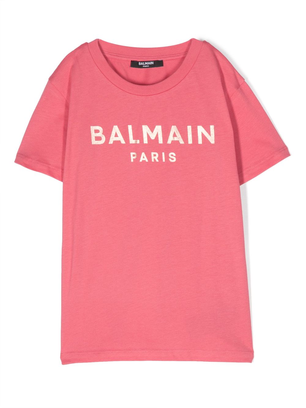 Balmain Kids logo-print cotton T-Shirt - Red