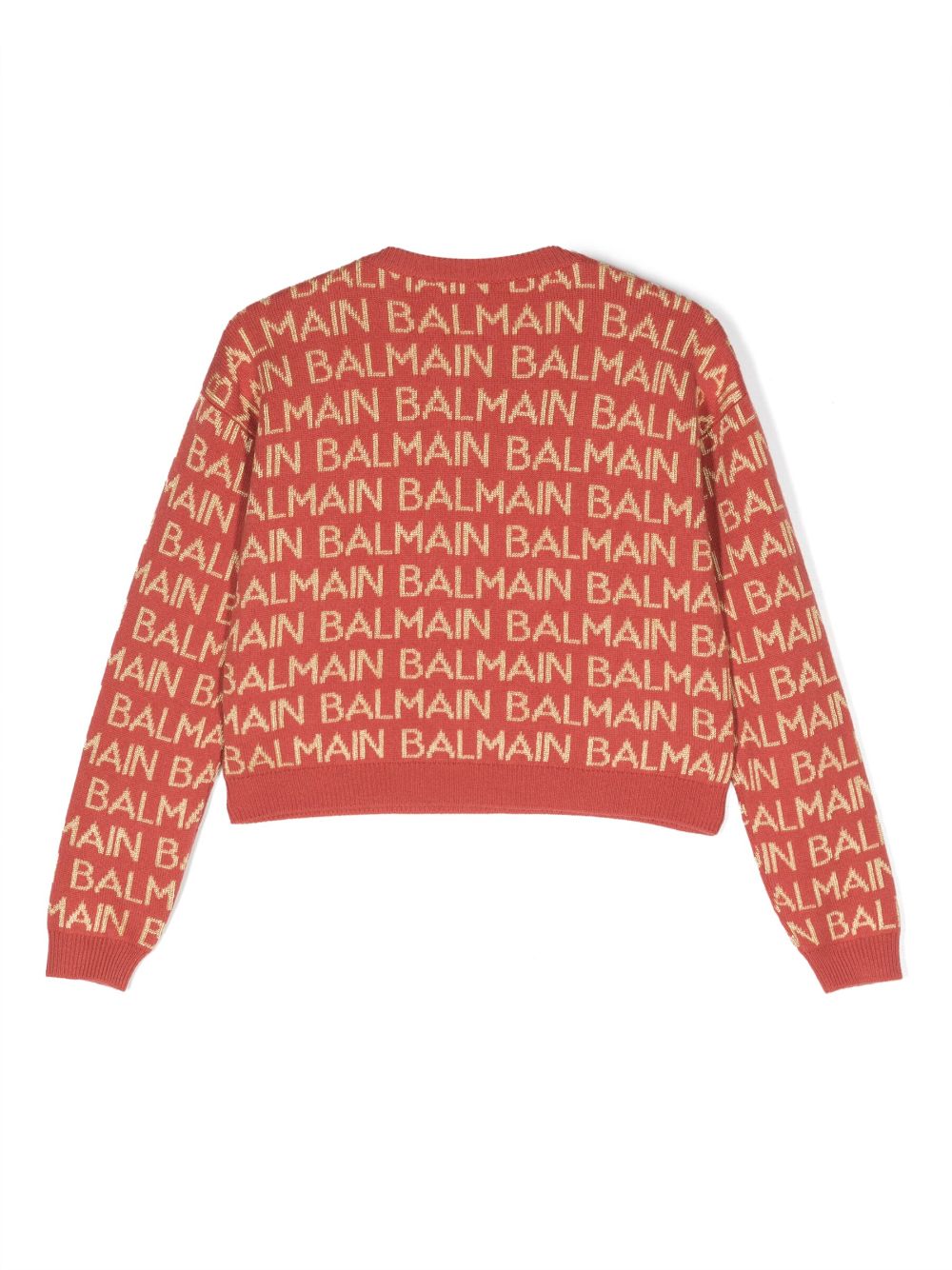 Image 2 of Balmain Kids intarsia-knit logo jumper