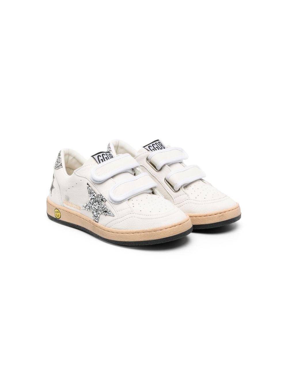 Golden Goose Kids' Ball Star Touch-strap Sneakers In White