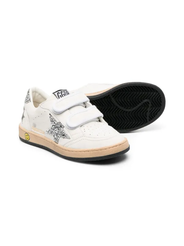 Golden Goose Kids Ball Star touch-strap Sneakers | White