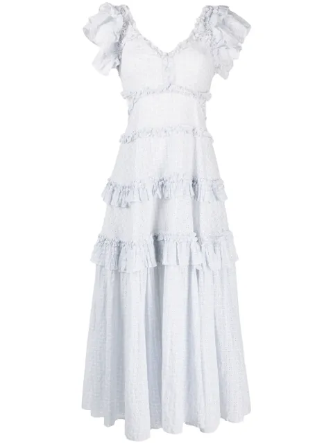 Needle & Thread broderie-anglaise organic cotton maxi dress