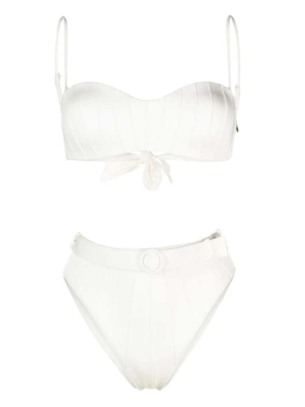 Maiô Tankini Plus Size ROSE GAL - Cintura Alta Bolinhas Branco