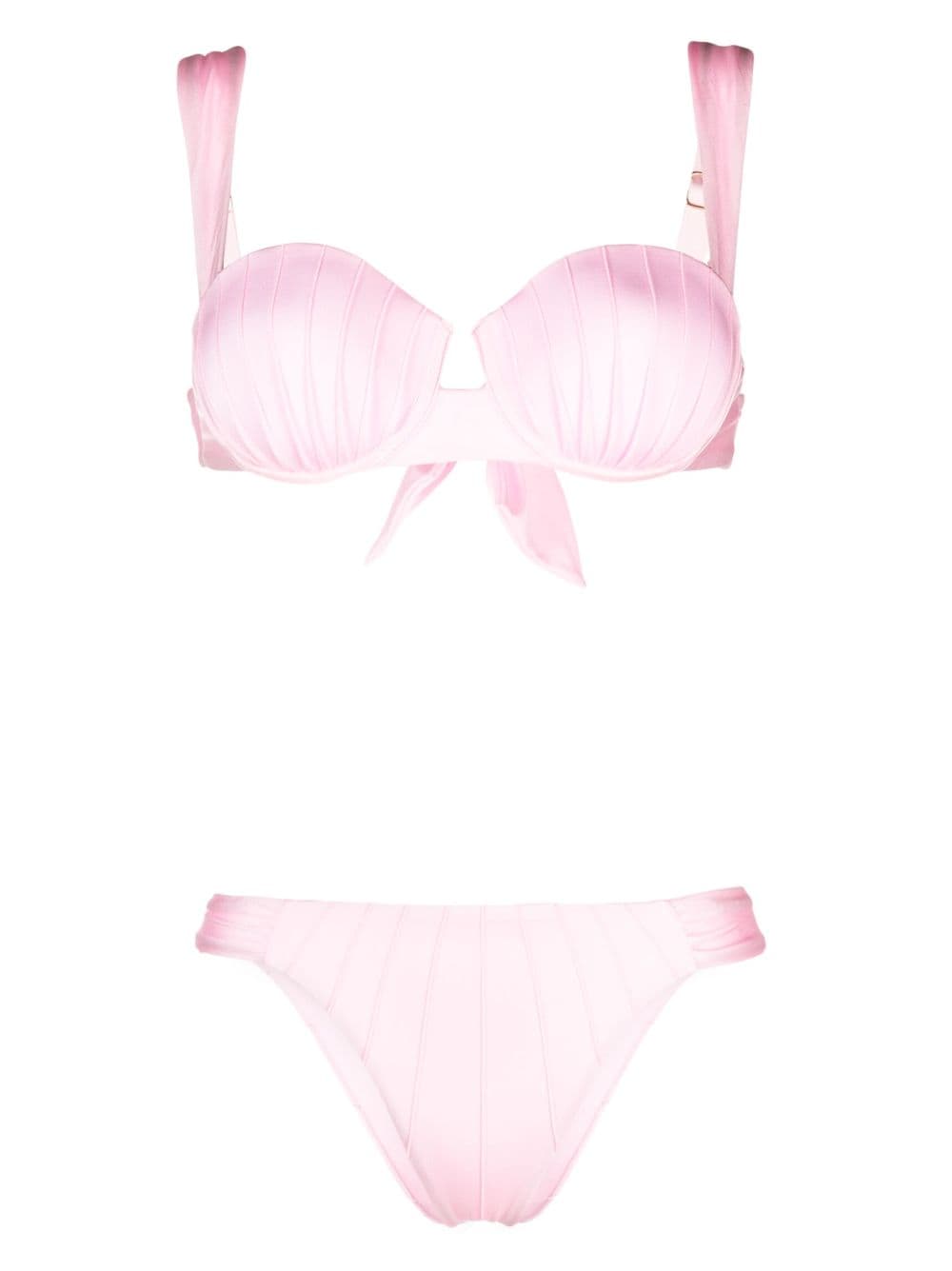 Noire Swimwear underwire-cup tie-fastening bikini set - Pink