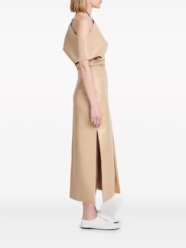 Proenza Schouler Rosa off-shoulder Leather Dress | Neutrals | FARFETCH