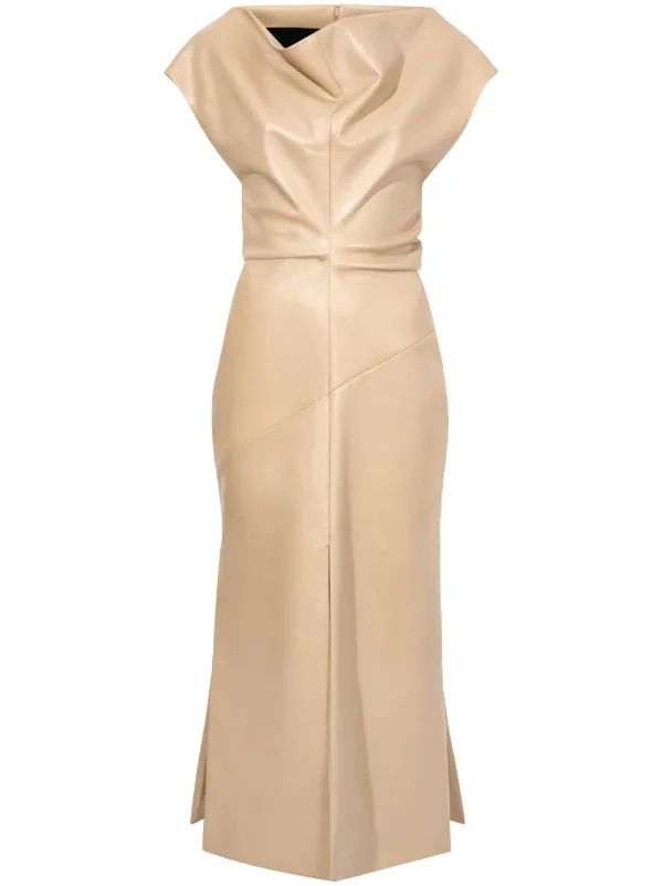 Proenza Schouler Rosa off shoulder Leather Dress Neutrals FARFETCH CA