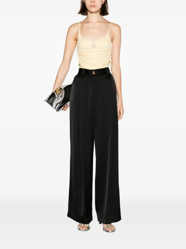 パンツ Aeron Wellen - Wide Leg Pants AERON Wellen wide-leg Trousers | Black | FARFETCH JO