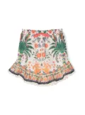 ZIMMERMANN Kids Tropical-print cotton skirt - Neutrals