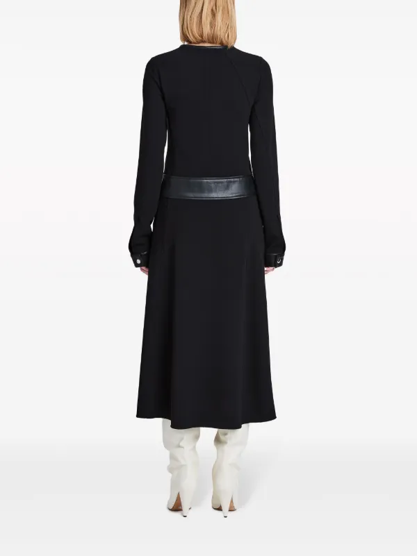 Proenza Schouler Abito Midi Con Dettaglio In Finta Pelle Nero