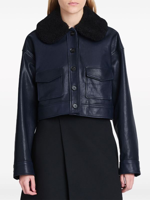 Proenza Schouler Judd shearling collar Leather Jacket Farfetch